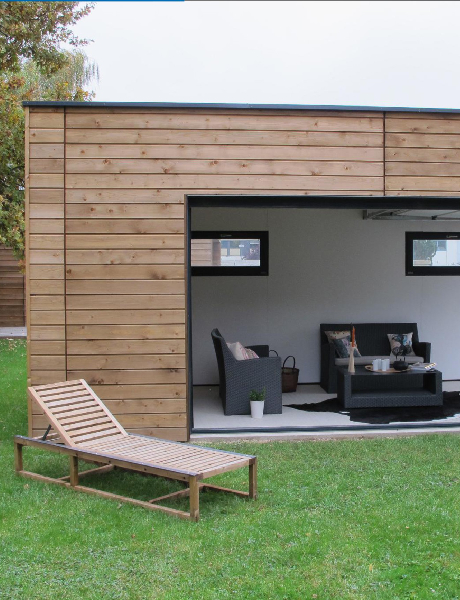 Studio de jardin. Maison ossature bois sans permis de construire.