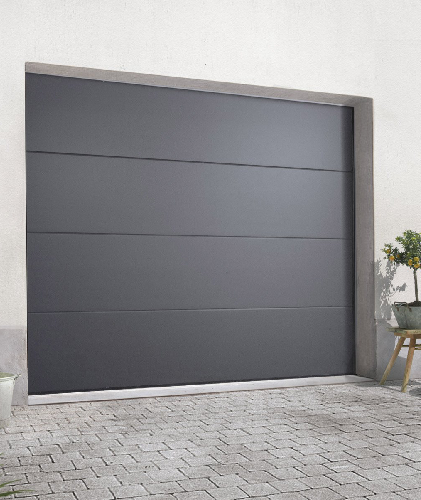 Porte de garage sectionnelle grise anthracite RAL 7016