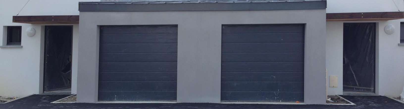 Double porte de garage sectionnelle gris anthracite RAL 7016