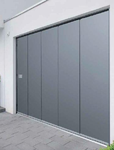 Porte de garage sectionnelle à ouverture latérale, grise anthracite